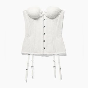Embroidered lace corset